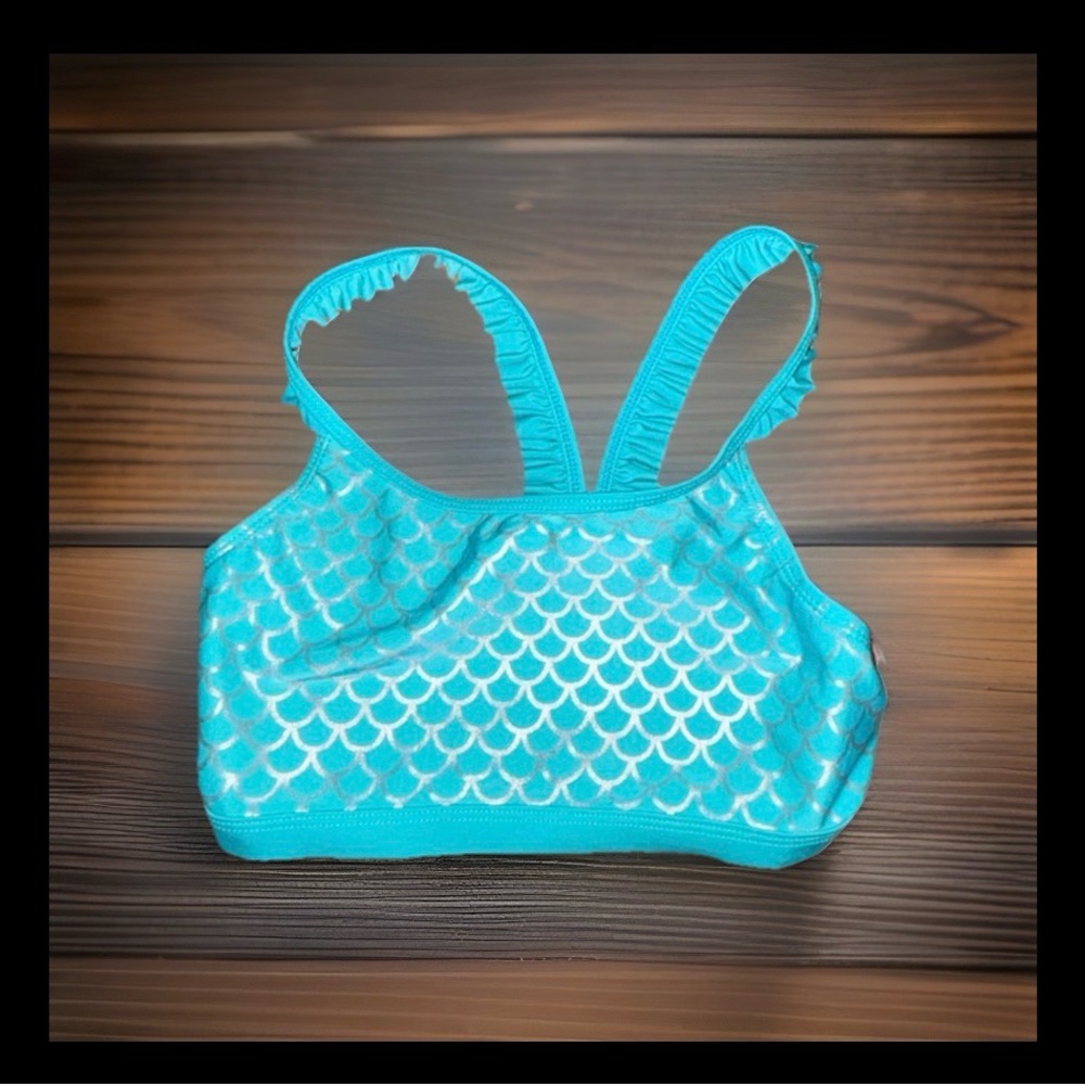 Cat & Jack Turquoise Mermaid Scale Bikini Top